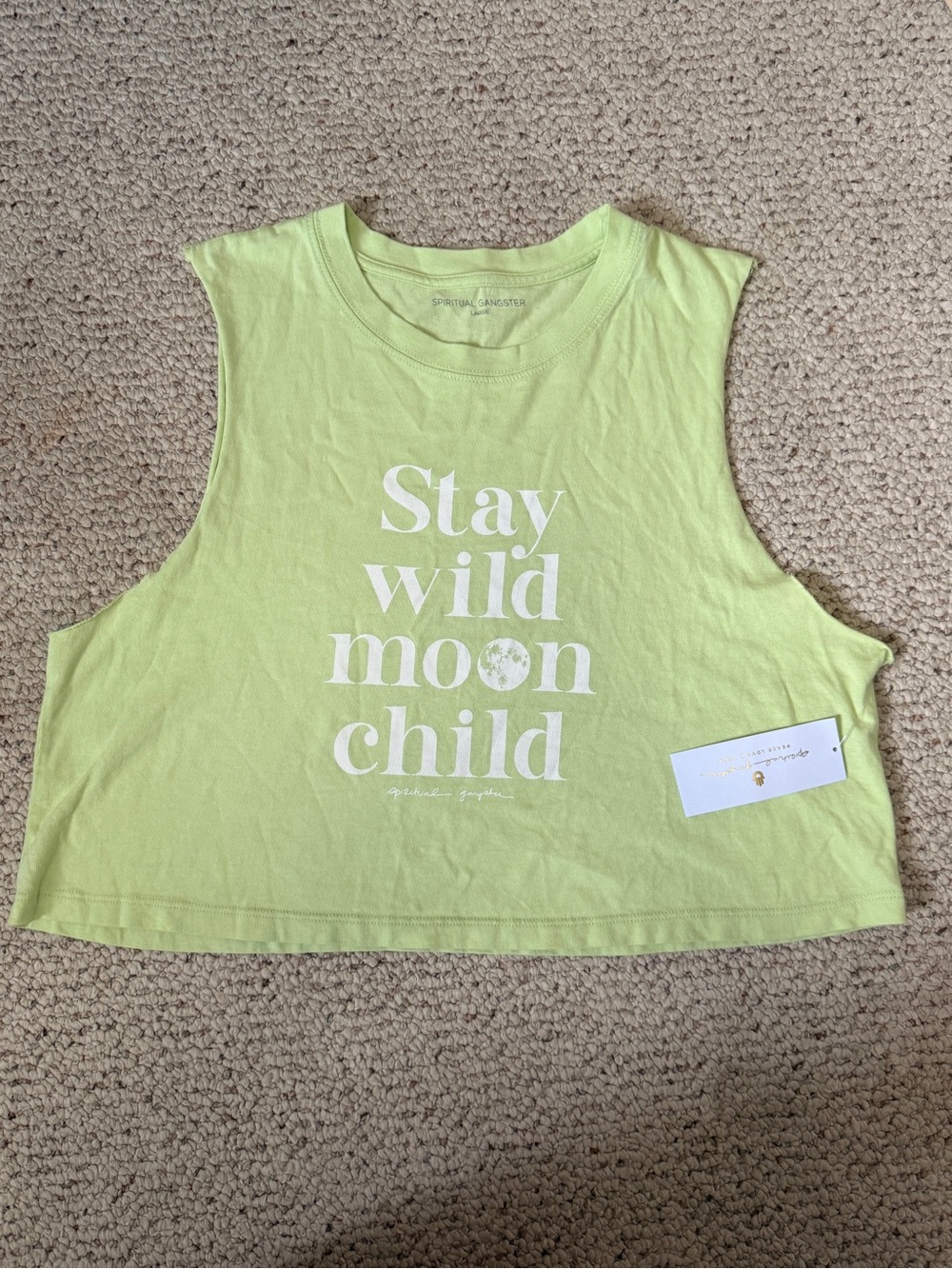 Spiritual Gangster Stay Wild Moon Child Callie Crop Tank NWT Large - Picture 2 of 10
